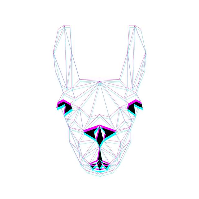 Ilustración low-poly en tonos cian, magenta y amarillo