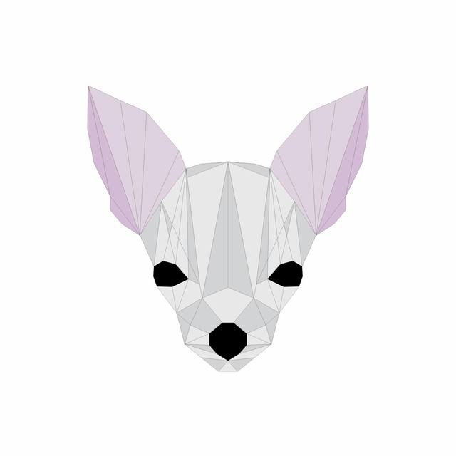 Chihuahua geométrico en tonos pastel